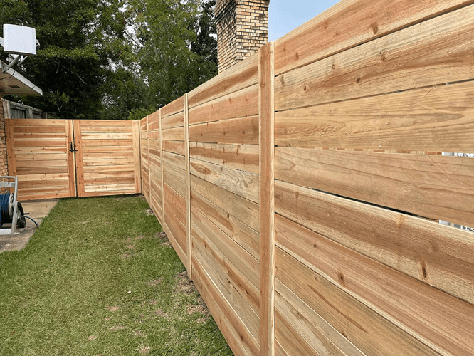 finished wood fence project